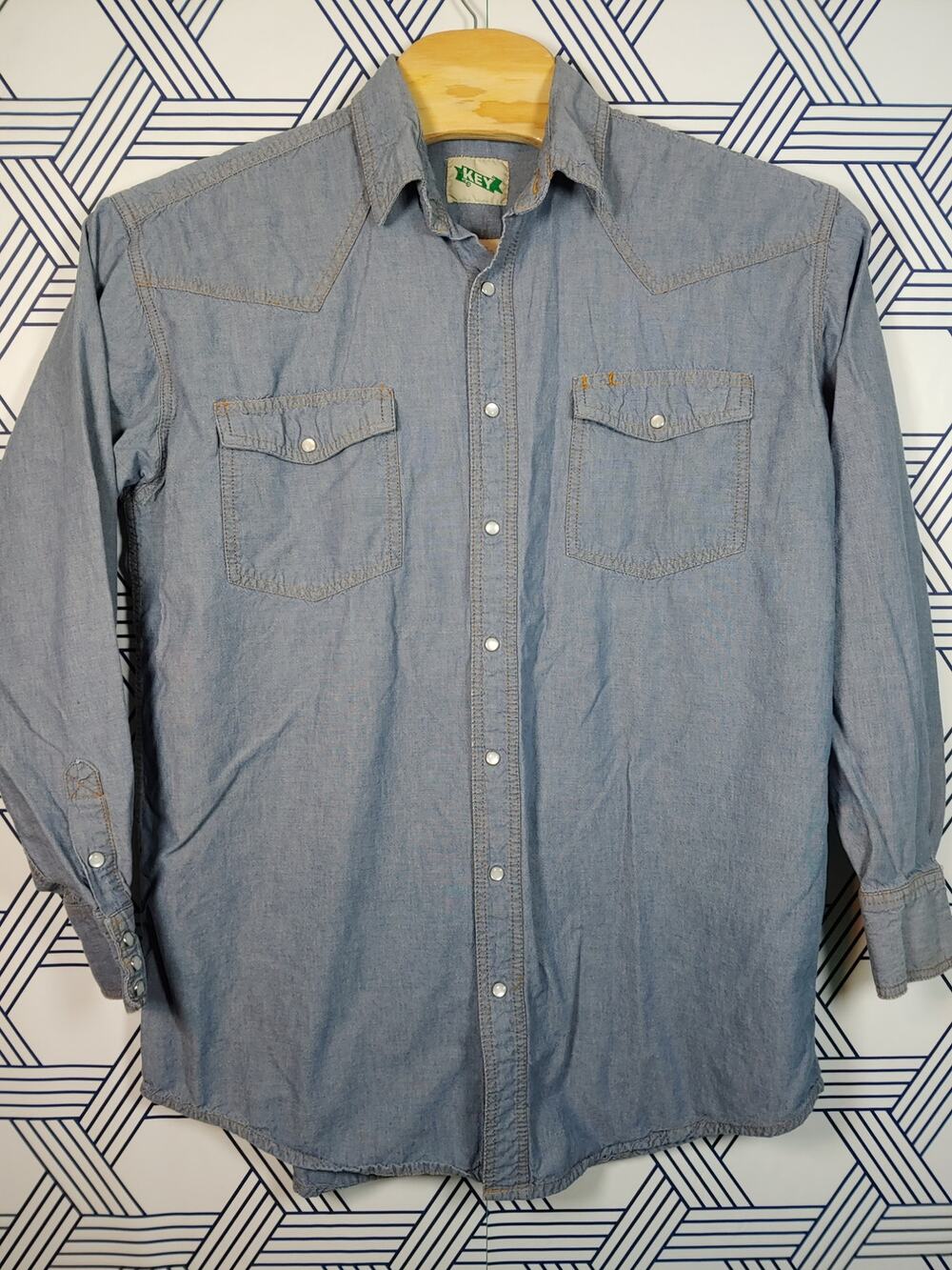 Key Mens Chambray XLT Pearl Snap